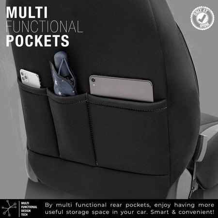 Komplet pokrowców na fotele samochodowe OTOM LIMITED 102 BLACK/GREY 3-ZIP