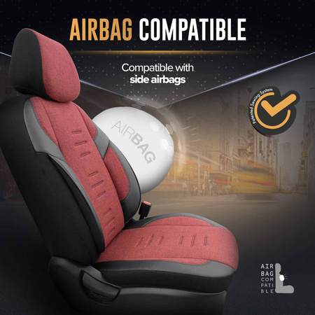 Komplet pokrowców na fotele samochodowe OTOM THRONE 103 RED 3-ZIP