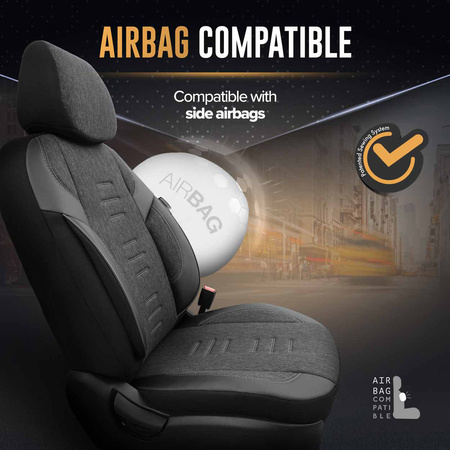 Komplet pokrowców na fotele samochodowe OTOM THRONE 102 SMOKED 3-ZIP