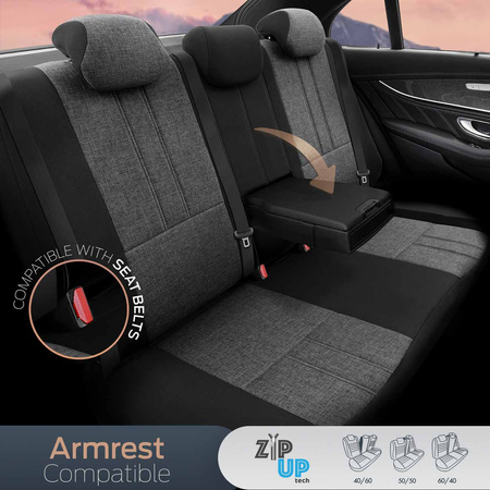 Komplet pokrowców na fotele samochodowe OTOM SWAN 501 BLACK 3-ZIP