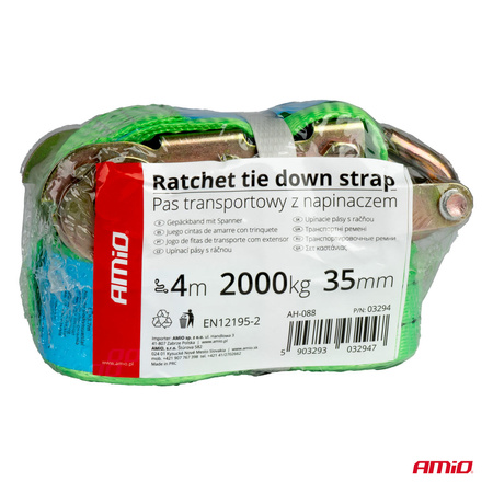 Pas transportowy z napinaczem 2000kg 35mm 4m AMIO-03294
