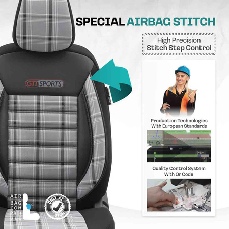 Komplet pokrowców na fotele samochodowe OTOM GTI 811 3-ZIP