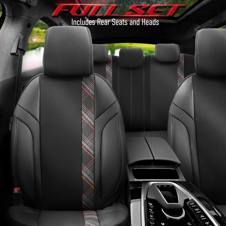 Komplet pokrowców na fotele samochodowe OTOM HORIZON 1801 RED 3-ZIP