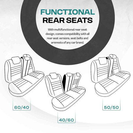 Komplet pokrowców na fotele samochodowe OTOM GTI 811 3-ZIP