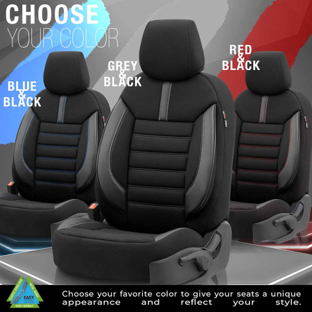 Komplet pokrowców na fotele samochodowe OTOM LIMITED 102 BLACK/GREY 3-ZIP