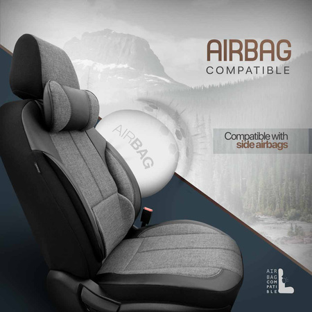 Komplet pokrowców na fotele samochodowe OTOM VOYAGER 102 SMOKED 3-ZIP