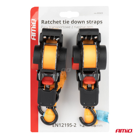 Pas transportowy z automatycznym zwijaczem 200kg 18mm 2m S-TYPE AMIO-03323