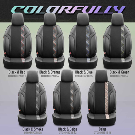 Komplet pokrowców na fotele samochodowe OTOM HORIZON 1801 RED 3-ZIP