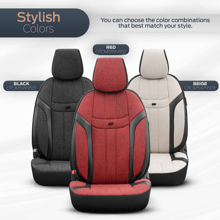 Komplet pokrowców na fotele samochodowe OTOM SWAN 501 BLACK 3-ZIP