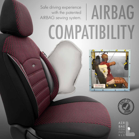 Komplet pokrowców na fotele samochodowe OTOM SPORT PLUS 103 BURGUNDY NZ