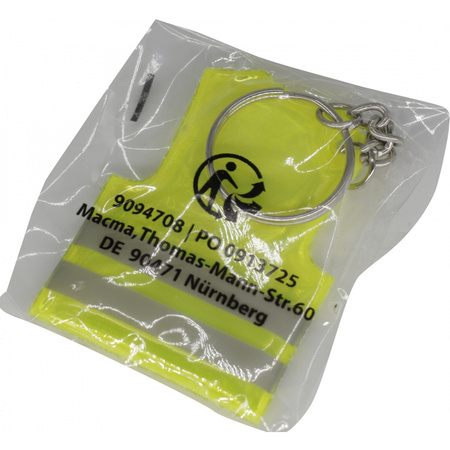 Brelok w kształcie kamizelki odblaskowej