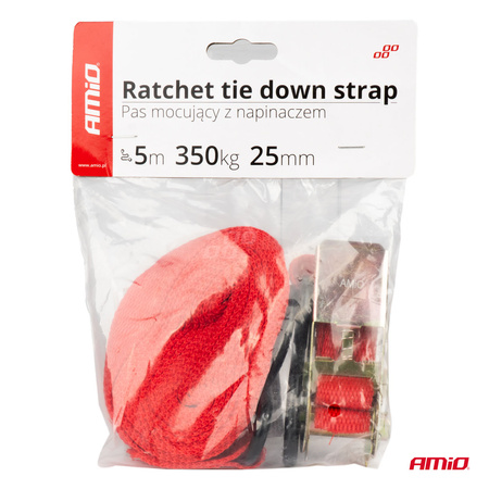 Pas transportowy mocujący z napinaczem 350 kg 25 mm 5 m BELT-01 AMIO-01723